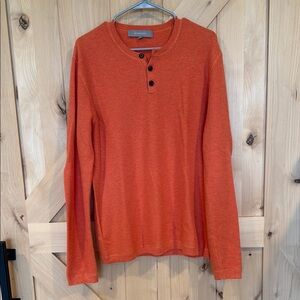 NEIMAN MARCUS Men's Orange Henley Shirt